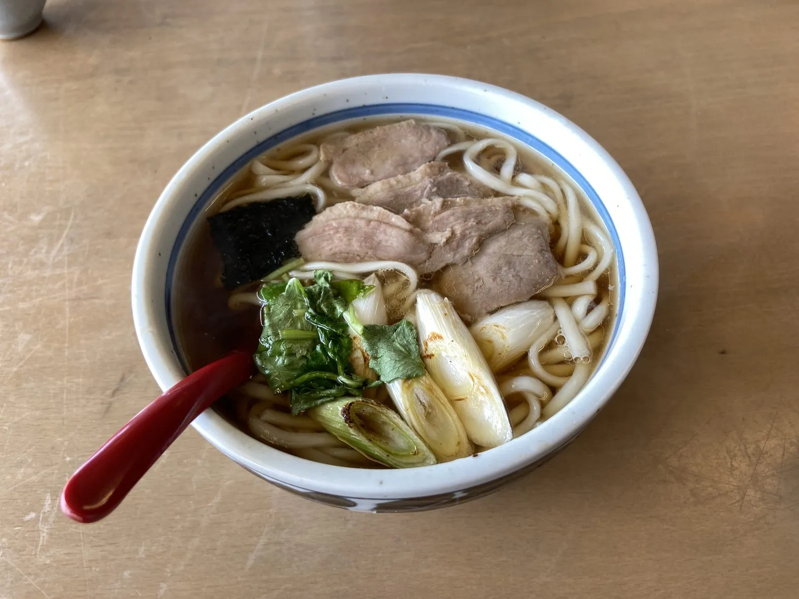 Kamo-nan mugikiri at Okawa Shoten: duck and grilled negi over smooth wheat noodles